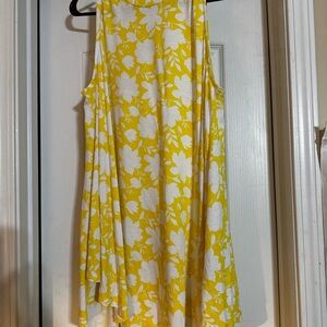 Lane Bryant Yellow and White Halter shirt